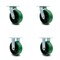 Service Caster 6 Inch Green Poly on Cast Iron Caster Set with Roller Bearings 2 Swivel 2 Rigid SCC-30CS620-PUR-GB-2-R620-2 - alternate 1